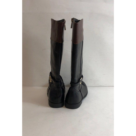 Size 5 Women's Michael Kors Black Brown Riding Boots - Picture 3 of 5